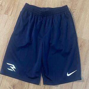 Nike Men’s Dark Blue Athletic Shorts with White Logos boys XL